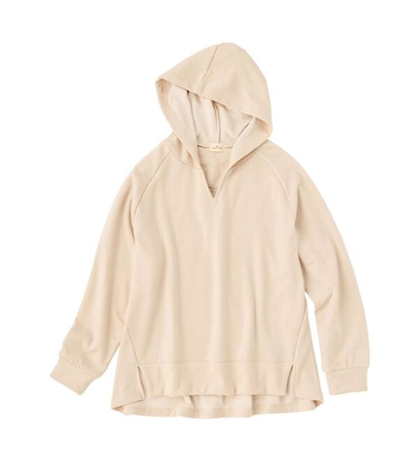 Viola e Viola（ヴィオラ エ ヴィオラ）の「【蓄熱保温】裏ファーVネックゆるシルエットパーカー（パーカー）」｜詳細画像