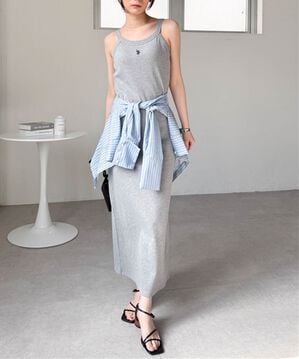 RANAN（ラナン）の「＜U.S.POLO ASSN.＞カップ付アメスリリブワンピース（カットソーワンピース）」｜グレー