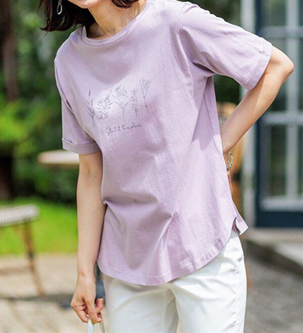 BELLUNA（ベルーナ）の「ヒンヤリ！着映えプリントプルオーバー（カットソー）」｜ピンク