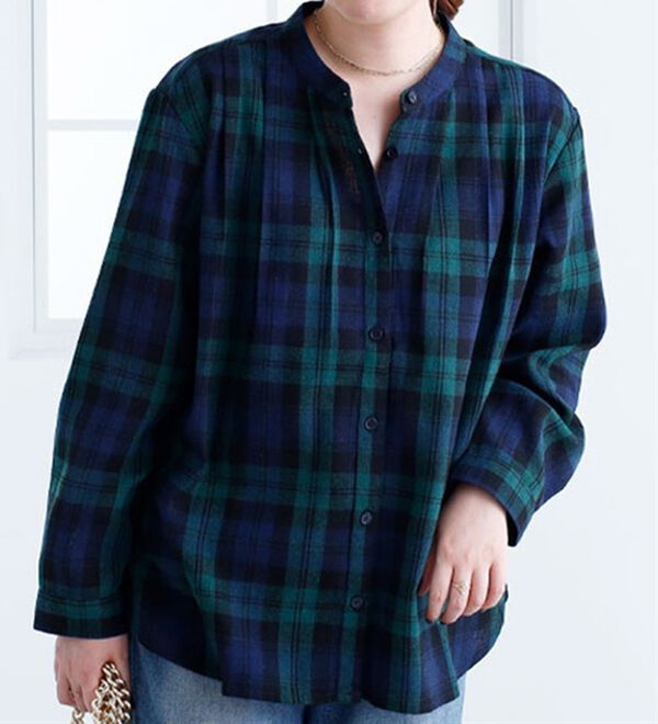 BELLUNA（ベルーナ）の「タック使いチェック柄ブラウス（ブラウス）」｜詳細画像