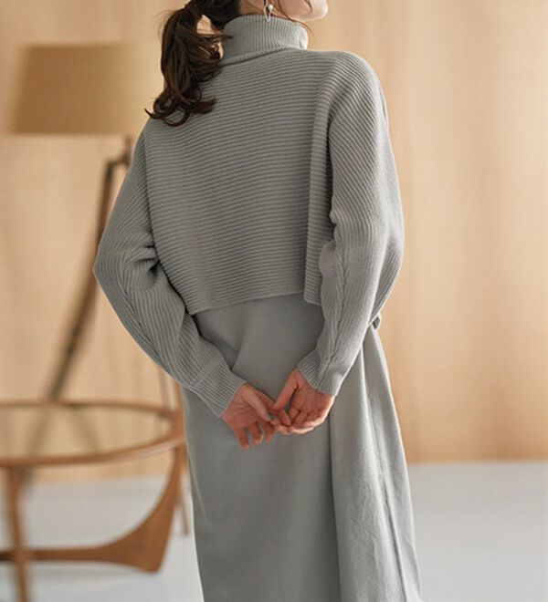 RANAN（ラナン）の「【２点セット】ニットワンピースアンサンブル（ニットワンピース）」｜詳細画像