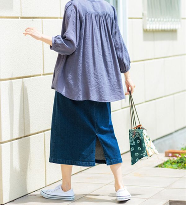 BELLUNA（ベルーナ）の「スラブ素材ギャザーデザインブラウス（ブラウス）」｜詳細画像