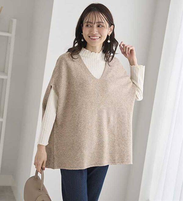 BELLUNA（ベルーナ）の「インナーに合わせるウール入りニットベスト（ベスト）」｜詳細画像