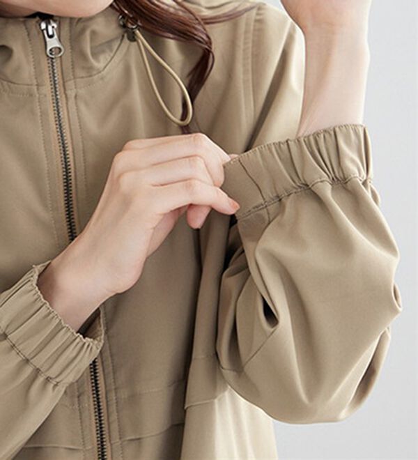 BELLUNA（ベルーナ）の「はっ水加工ボンディング素材ロング丈パーカー（ロングコート）」｜詳細画像