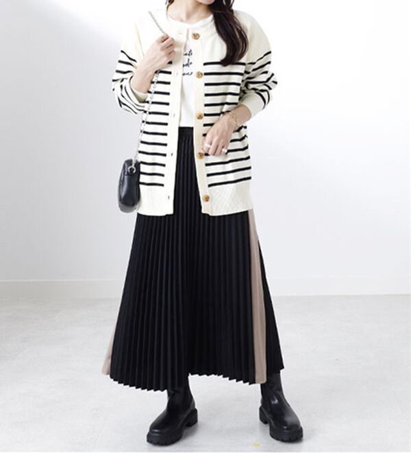 BELLUNA（ベルーナ）の「【Ｌａｇｒｉｌｕａ】配色ライン使いプリーツスカート（ロングスカート）」｜詳細画像