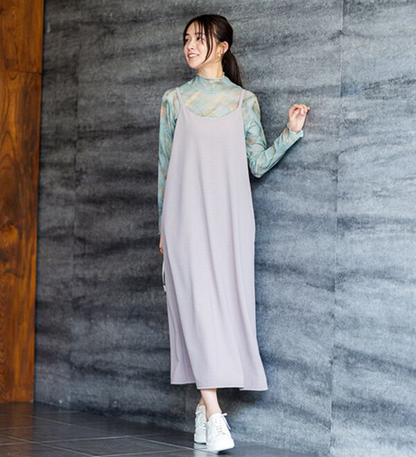 BELLUNA（ベルーナ）の「シアー素材ハイネックインナープルオーバー（カットソー）」｜詳細画像