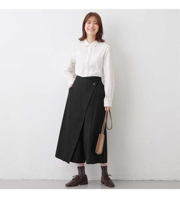 Viola e Viola（ヴィオラ エ ヴィオラ）の「綿１００％ラップ風カフェパンツ（ワイドパンツ・ガウチョ）」｜詳細画像