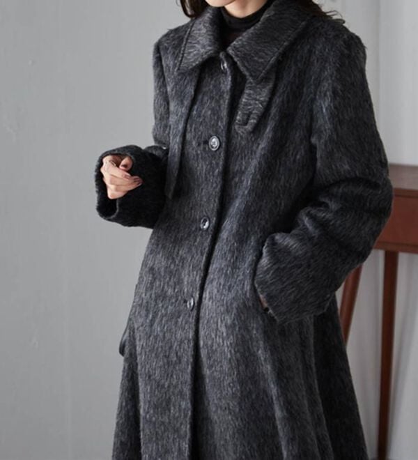 RANAN（ラナン）の「2WAYフレアーステンカラーシャギーコート（ロングコート）」｜詳細画像