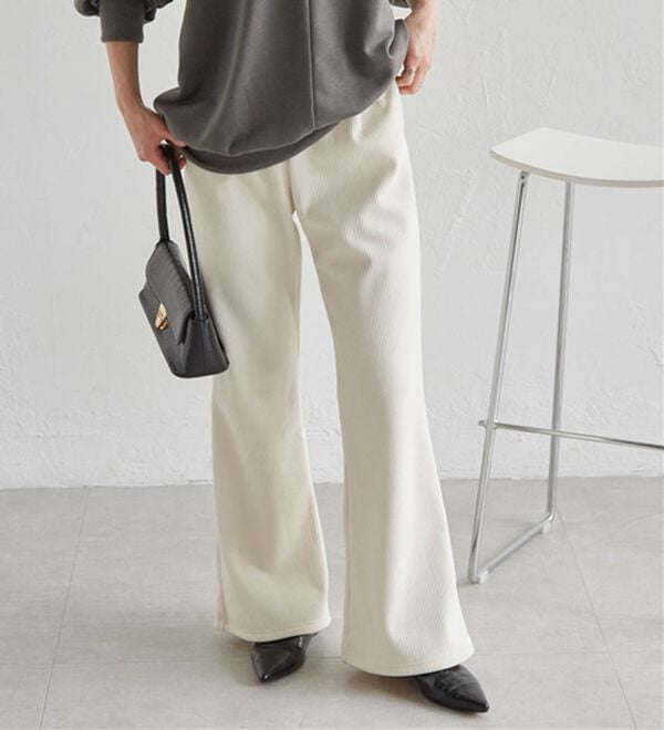 RANAN（ラナン）の「あったか裏ベロアニットコールフレアパンツ（フルレングスパンツ）」｜詳細画像