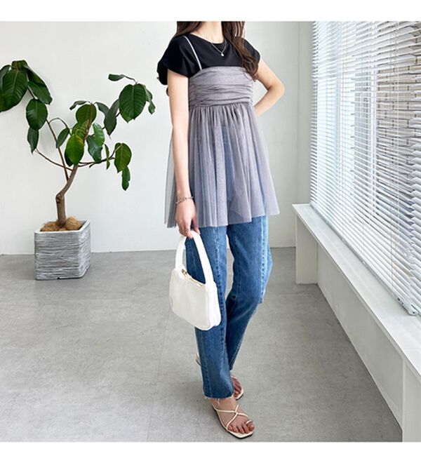 GeeRA（ジーラ）の「ラメチュールギャザーキャミチュニック（チュニック）」｜詳細画像