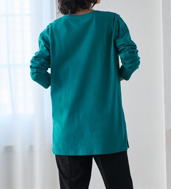 RANAN（ラナン）の「＜ＢＣ＞綿１００％&times;吸湿発熱！あったか裾スリットロングプルオーバー（カットソー）」｜詳細画像