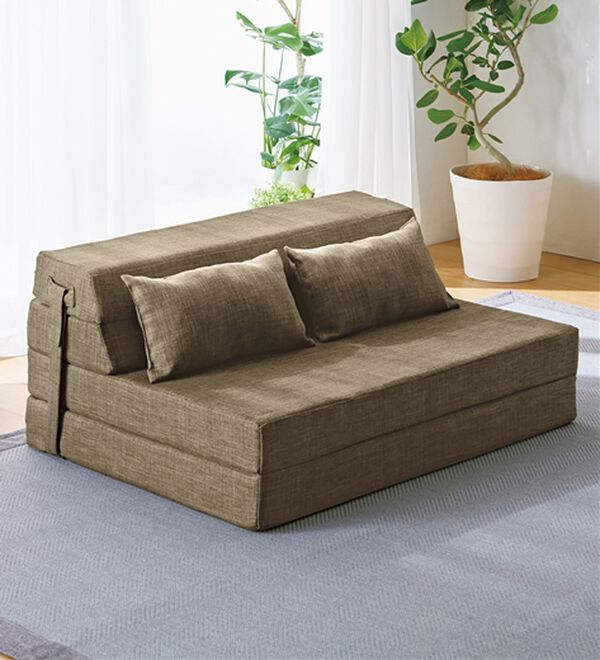 iellio（イエリオ）の「３通りに使えるマットレス＜ソファ・マットレス・背もたれ付マットレス＞（マットレス）」｜ブラウン