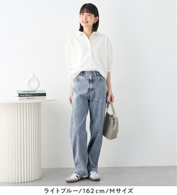 Viola e Viola（ヴィオラ エ ヴィオラ）の「隠しゴムで見た目すっきり！ストレッチ楽ちんデニム（フルレングスパンツ）」｜詳細画像