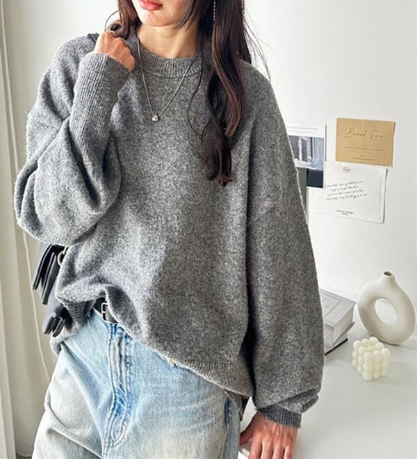 GeeRA（ジーラ）の「ゆるっと柔らか！袖ボリュームメランジニット（ニット・セーター）」｜詳細画像