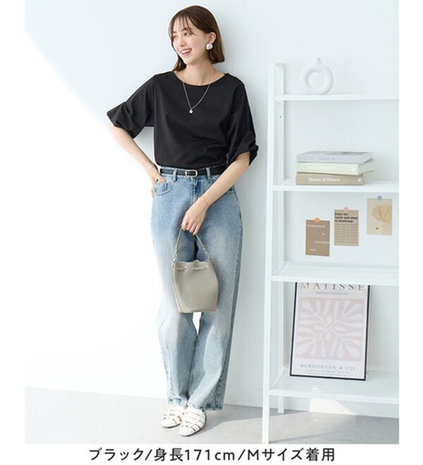 Viola e Viola（ヴィオラ エ ヴィオラ）の「ひんやり細見え！デザイン袖トップス（カットソー）」｜詳細画像