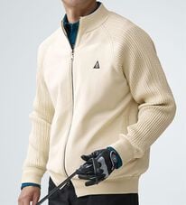 「＜コムルヴァン・オム・ゴルフ＞洗練！防風ニットジャケット（メンズニット・セーター）」