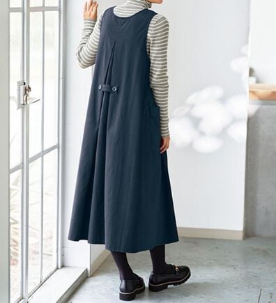 BELLUNA（ベルーナ）の「＜＆ｃｏｃｏｃｈｉ＞コットンブレンドゆったりジャンパースカート（シャツワンピース）」