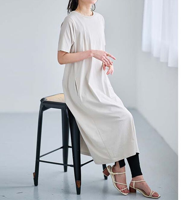 RANAN（ラナン）の「＜ＢＣ＞綿１００％ひんやりポケット付マキシワンピース（その他ワンピース）」｜詳細画像