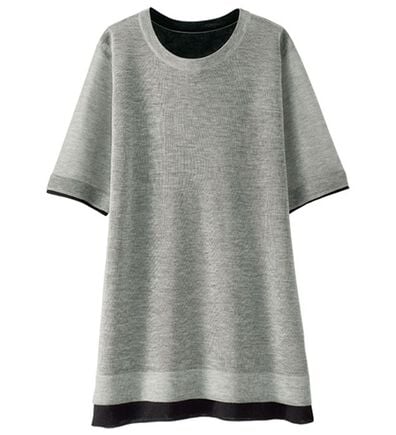 BELLUNA（ベルーナ）の「重ね着風配色シアーニットプルオーバー（ニット・セーター）」