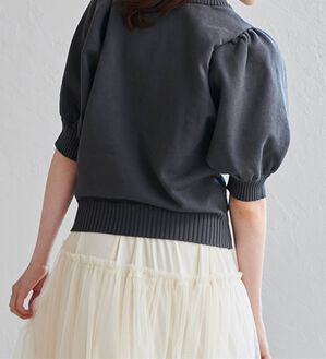 RANAN（ラナン）の「ボリュームパフスリーブニットトップス（ニット・セーター）」｜チャコール