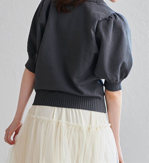 RANAN（ラナン）の「ボリュームパフスリーブニットトップス（ニット・セーター）」｜チャコール