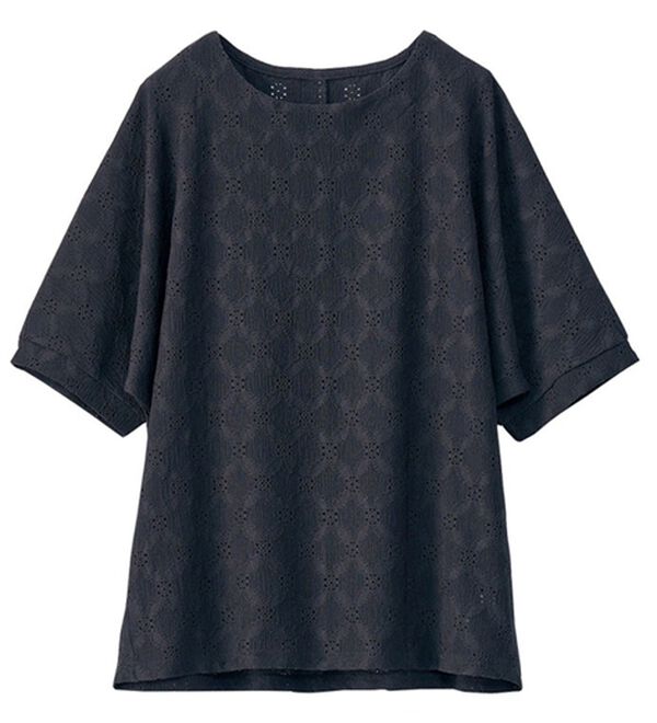 BELLUNA（ベルーナ）の「総レース素材ドルマンプルオーバー（カットソー）」｜黒