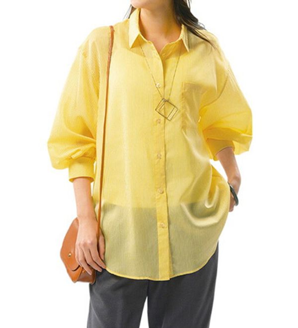 ルフラン（ルフラン）の「【３色組】大人のためのシアーストライプシャツ（シャツ）」｜詳細画像