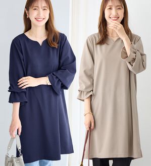 alotta（アロッタ）の「【4つの機能付】キャンディースリーブチュニックワンピース（チュニックワンピース）」｜詳細画像