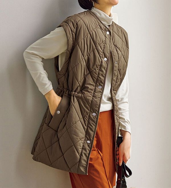 VINNO（ヴィノ）の「２ＷＡＹ袖付キルティングジレコート（中わたコート・ベスト）」｜詳細画像