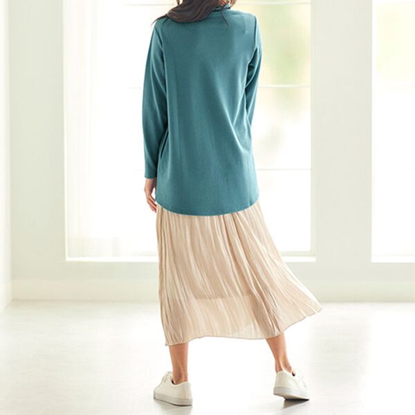 BELLUNA（ベルーナ）の「衿デザイン裏起毛ロゴチュニック（チュニック）」｜詳細画像