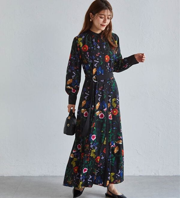 配色ボタニカルシャツワンピース - ベルーナ【公式】