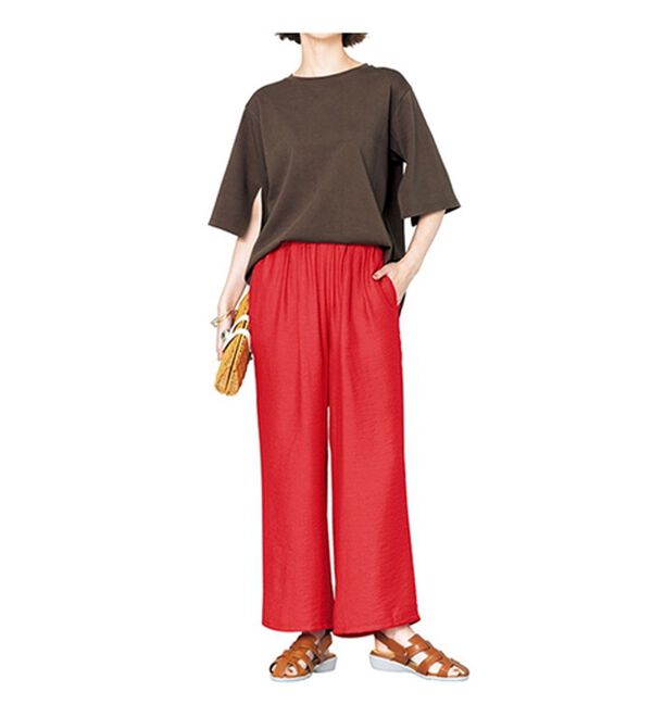 VINNO（ヴィノ）の「麻調ゆるワイドパンツ（ワイドパンツ・ガウチョ）」｜詳細画像