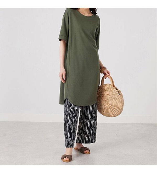 BELLUNA（ベルーナ）の「かのこ素材裾ラウンドチュニックワンピース（チュニックワンピース）」｜詳細画像