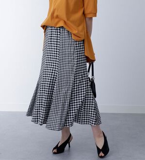 BELLUNA（ベルーナ）の「レーヨンプリント切替デザインスカート（ロングスカート）」｜ギンカムチェック