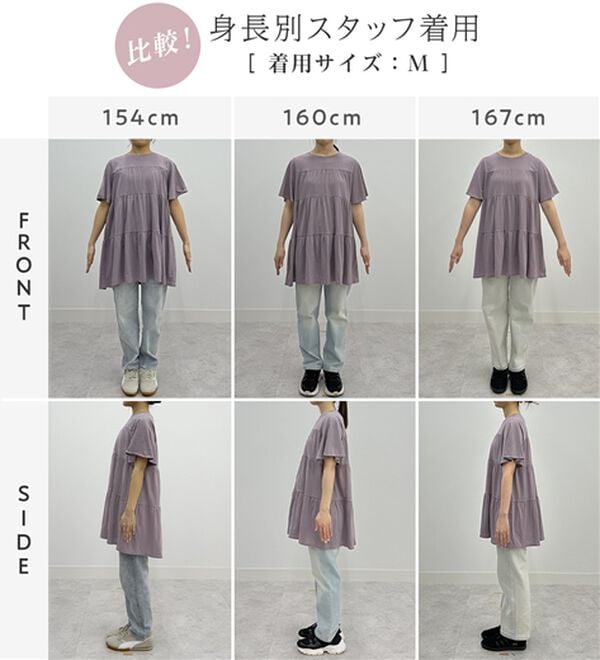 alotta（アロッタ）の「楽ちん体型カバー！ふんわり綿混ティアードチュニック（チュニック）」｜詳細画像