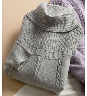 ルフラン（ルフラン）の「日本製　泉州産オフタートルセーター（ニット・セーター）」｜ライトグレー