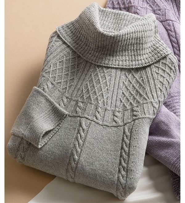 ルフラン（ルフラン）の「日本製　泉州産オフタートルセーター（ニット・セーター）」｜ライトグレー