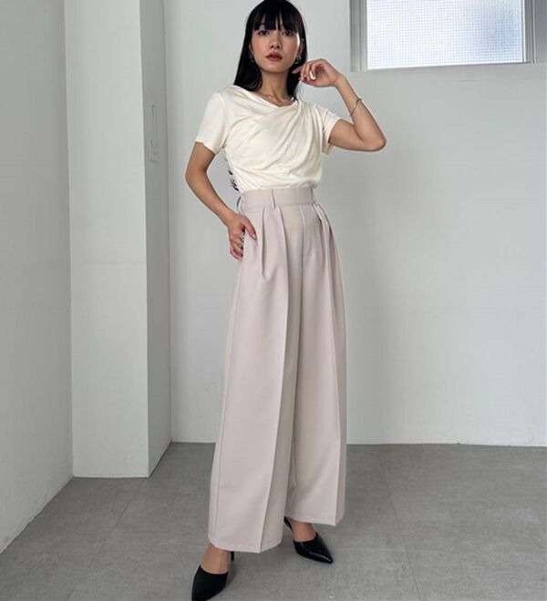 選べる股下】きれい見え2タックワイドスラックス - ベルーナ【公式】