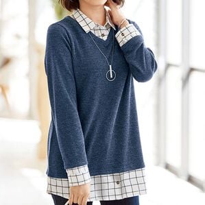 BELLUNA（ベルーナ）の「楽してお洒落シャツフェイクデザインチュニック（チュニック）」｜詳細画像