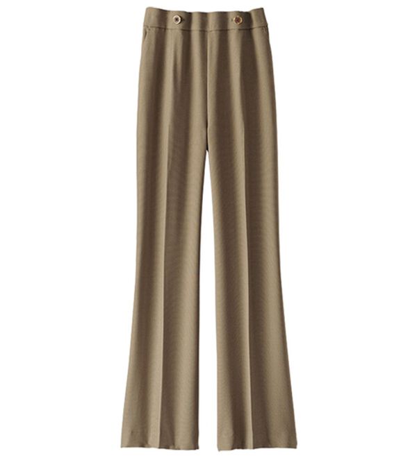 BELLUNA（ベルーナ）の「麻調ストレッチ素材美脚フレアーパンツ（フルレングスパンツ）」｜詳細画像