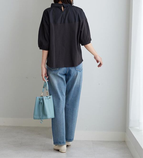 BELLUNA（ベルーナ）の「衿付き異素材切替プルオーバー（カットソー）」｜詳細画像