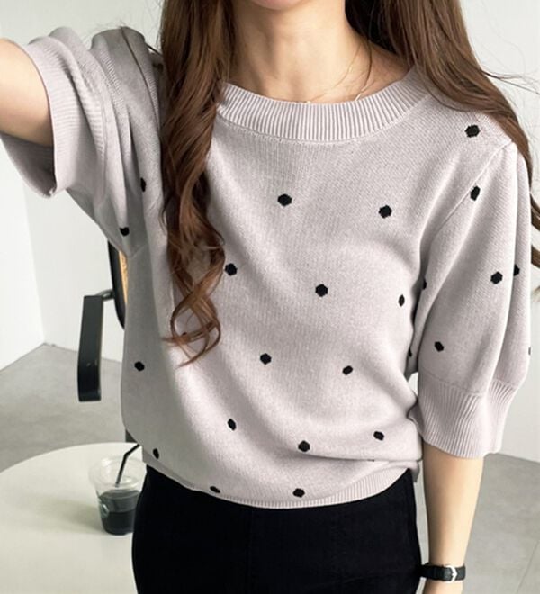 GeeRA（ジーラ）の「ドット柄ジャガードトップス（ニット・セーター）」｜詳細画像