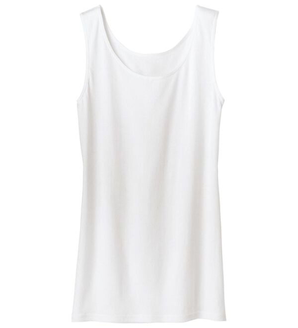 LAVIENNE（ラヴィエンヌ）の「【ムレ嫌いさん必見！】綿１００％涼しいタンクトップインナー＜さらりラボ＞（肌着・インナーウェア）」｜オフホワイト