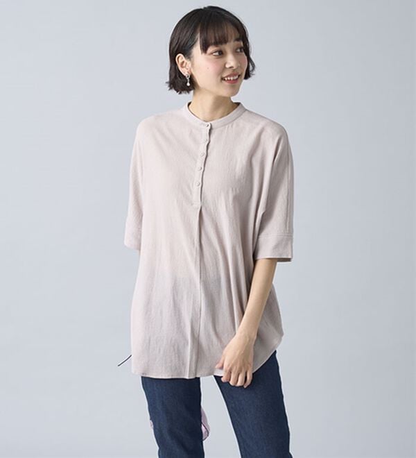 BELLUNA（ベルーナ）の「綿１００％ワッシャー素材ゆったりドルマンブラウス（ブラウス）」｜詳細画像