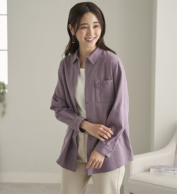 BELLUNA（ベルーナ）の「《ＨｕｇＲｅａｍコットン》ポケットシャツ（シャツ）」｜詳細画像