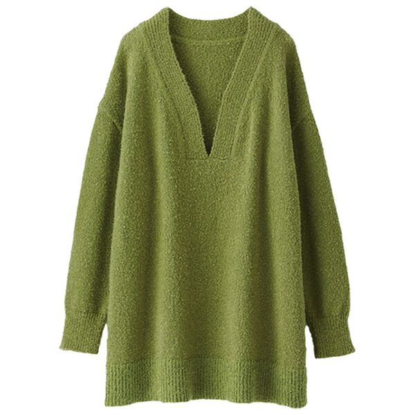 BELLUNA（ベルーナ）の「衿レイヤードで気分が上がる！Ｖネックゆったりセーター（ニット・セーター）」｜詳細画像