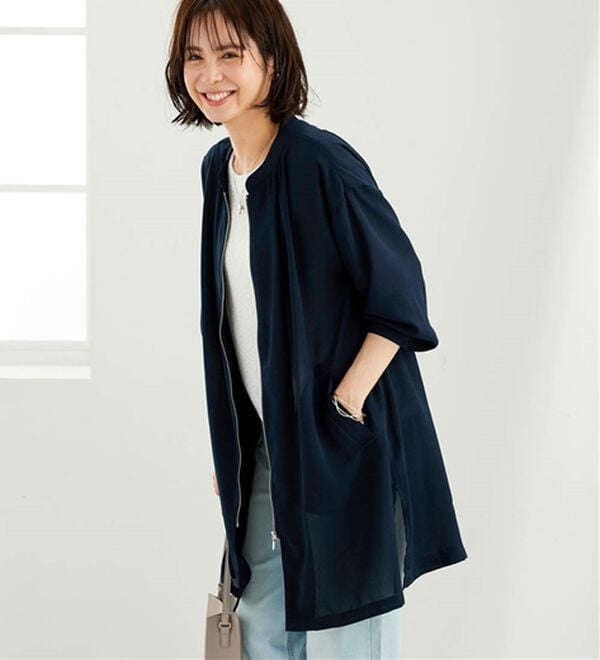 BELLUNA（ベルーナ）の「とろみ素材イージーケアロング丈ジャケット（その他ジャケット）」｜詳細画像