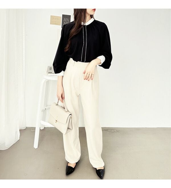 GeeRA（ジーラ）の「前後２ＷＡＹバイカラーブラウス（ブラウス）」｜詳細画像