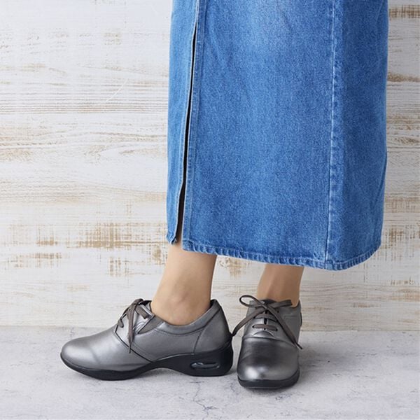 「＜足助（あしすけ）＞５Ｅレースアップエアシューズ（フラットシューズ）」｜詳細画像