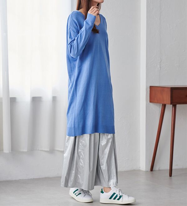 RANAN（ラナン）の「カシミヤタッチニットチュニックワンピース（チュニック）」｜詳細画像